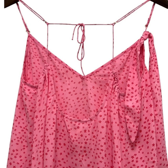 For Love & Lemons Twinkle Slip Dress Pink Strappy Cottagecore Feminine size L - Picture 7 of 12